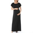 thumbnail image 1 of BLTIBY Womens Maternity Dresses Ladies Pregnants Photography Props Sleeveless Off Shoulder Solid Colour Sexy Nursing Ruffled Long Dress Maxi Dress Black 3XL, 1 of 8