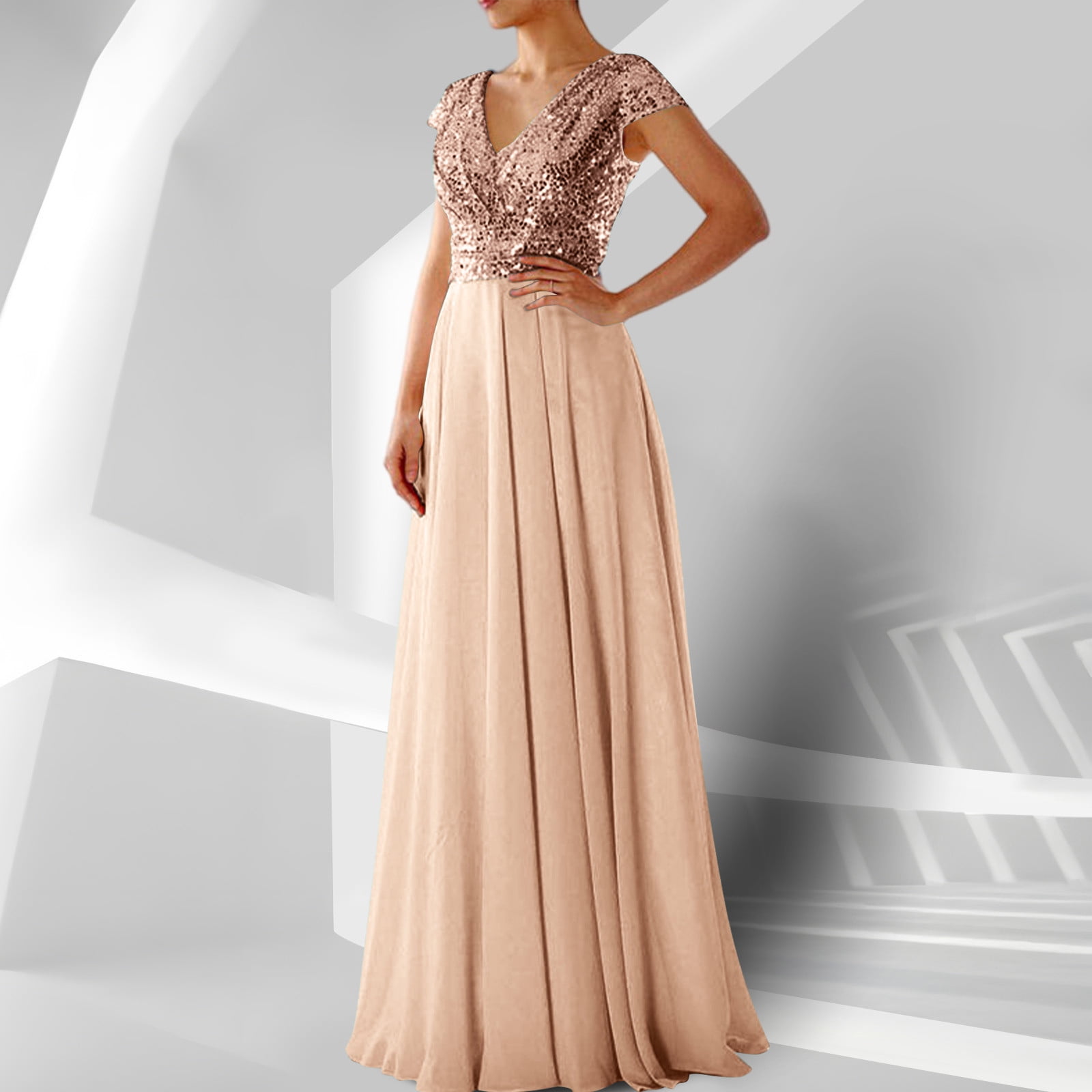 chinese dress ladies Mona Maxi Dress with Smocking in Cream/Beige Floral main image 1