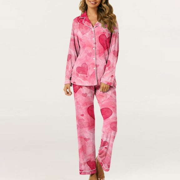 BLTIBY Womens Pajamas Sets 2 Piece Lounge Set Printed Long Sleeve Tops Long Pants Soft Pjs Loungewear Fashion Comfortable Homewear Multicolor 6 3XL