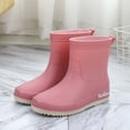 thumbnail image 1 of BLTIBY Womens Rain Ankle Boots Waterproof Non-Slip Work Shoes Solid Color Fashion Rubber Booties for Car Wash Kitchen Wear-Resistant Pink 37, 1 of 5