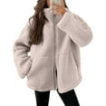 thumbnail image 1 of BLTIBY Womens Sherpa Jacket Winter Fall Casual Fashion Long Sleeve Button Padded Loose Coats Fuzzy Fleece Outwears with Pocket Beige S, 1 of 8