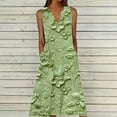 thumbnail image 1 of BLTIBY Womens Summer Casual Dress Floral Printed Elegant Dress Sleeveless V-Neck Fashion Long Dress with Pockets Multicolor 5XL, 1 of 5