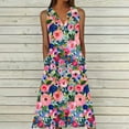 thumbnail image 1 of BLTIBY Womens Summer Casual Dress Floral Printed Elegant Dress Sleeveless V-Neck Fashion Long Dress with Pockets Multicolor 7 S, 1 of 5