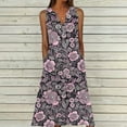 thumbnail image 1 of BLTIBY Womens Summer Casual Dress Floral Printed Elegant Dress Sleeveless V-Neck Fashion Long Dress with Pockets Multicolor 8 4XL, 1 of 5