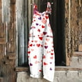 thumbnail image 1 of BLTIBY Womens Valentine's Day Jumpsuits Heart Love Printed Adjustable Straps Overall Rompers Oversized Fashion Wide Leg Jumpsuit with Pockets Red L, 1 of 5