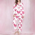 thumbnail image 1 of BLTIBY Womens Valentine's Day Pajama Sets Heart Printed Warm Lounge Set Long Sleeve Top and Pants Fashion Comfortable Outfits Pink S, 1 of 6