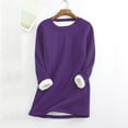 thumbnail image 1 of BLTIBY Womens Winter Warm Sweatshirt Fall Winter Sherpa Fleece Lined Pullover Thermal Fuzzy Crewneck Solid Color Loungewear with Pocket Purple 4XL, 1 of 3