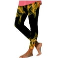 thumbnail image 1 of BLTIBY Womens Yoga Pants Summer Retro Flame Printed Ladies Buttery Soft High Waisted Slim Tight Pants Full-Length Leggings Tummy Control for Running Cycling Sports Trousers Orange S, 1 of 4