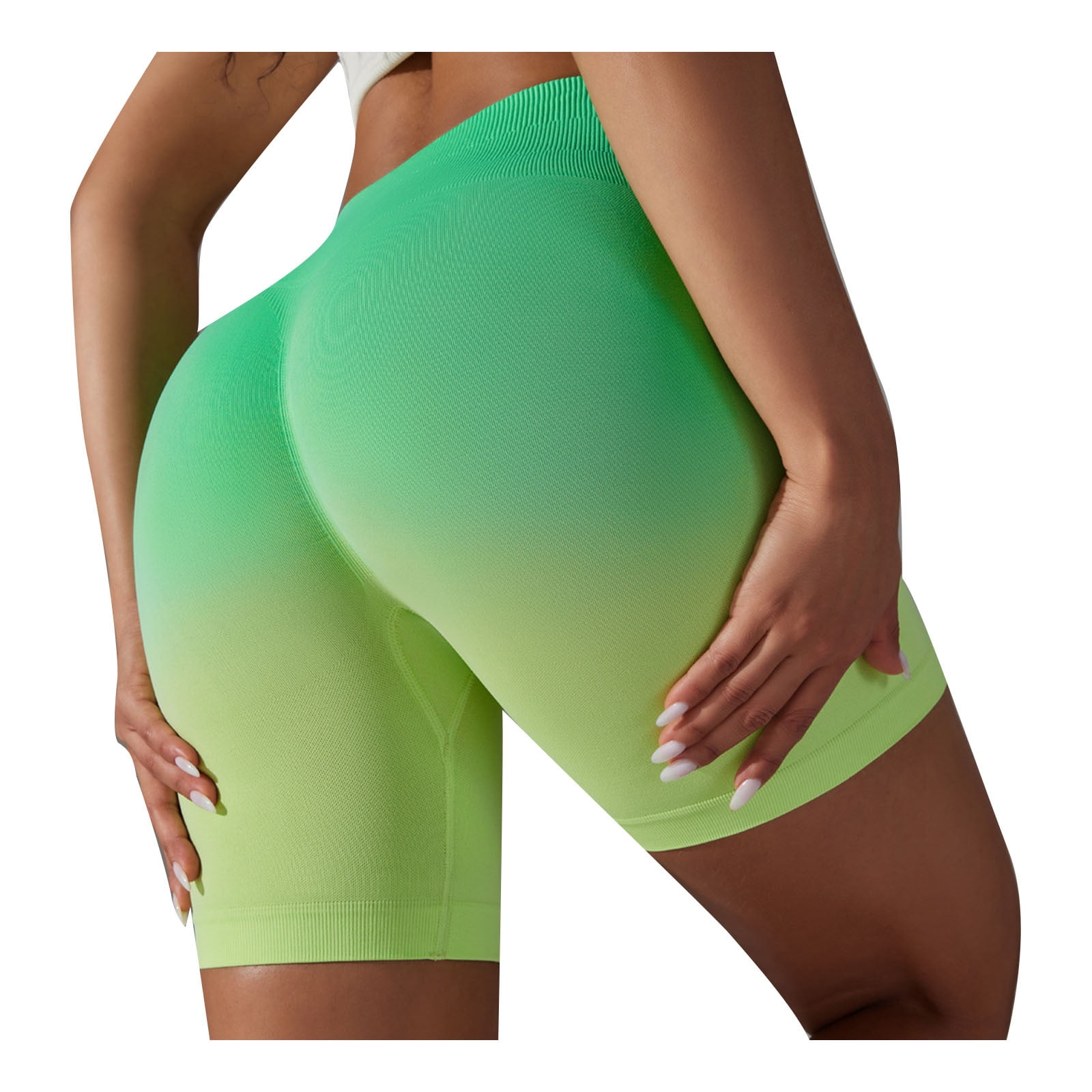 Honwenle Women's Plus Size High Waist Yoga Shorts - Tummy Control Biker Workout Shorts With Pockets