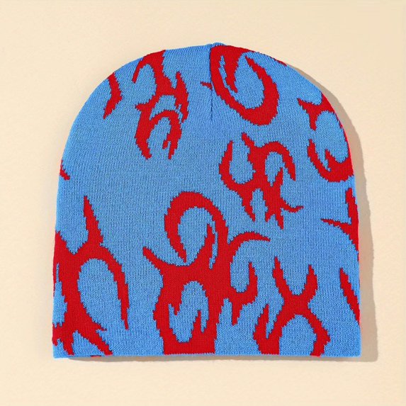 BLTIBY Y2k Spider Beanie Hat Knit Skull Cap Winter Warm Streetwear Hats for Women Man Teenagers Blue Free Size