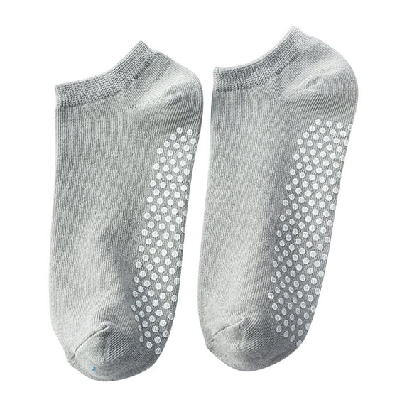 BLTIBY Yoga Socks for Women Non Slip Grip Sock Pilates Barre Ballet Bikram Workout for Women Men Sport Socks Gray Free Size