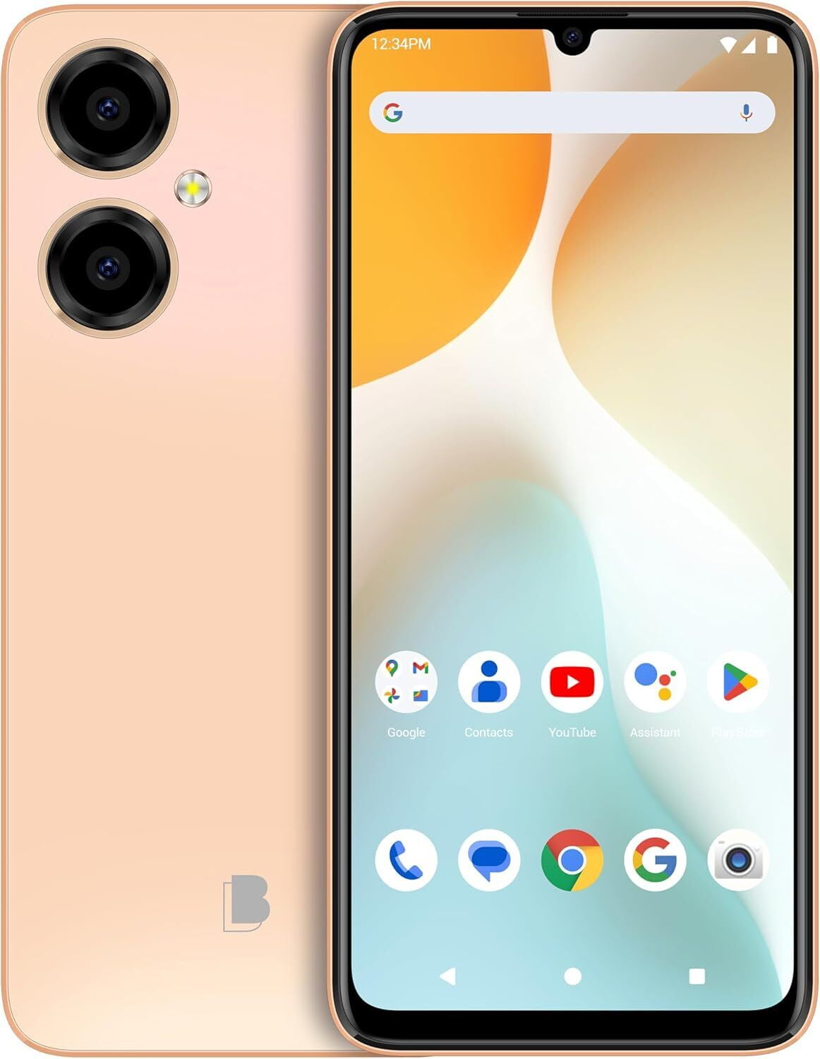BLU G64 G1010WW 6.8" HD+ Infinity 256GB Dual-SIM 4G LTE GSM Smartphone, Unlocked, Peach