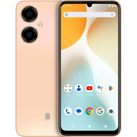 BLU G64 G1010WW 6.8" HD+ Infinity 256GB Dual-SIM 4G LTE GSM Smartphone, Unlocked, Peach