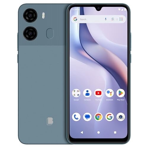BLU K2 | Unlocked | 6.88” HD+ Display | 13MP Main Camera + 8MP Selfie Camera | 64GB | 5,000mAh Battery | Android 15 | US Version | US Warranty | Blue