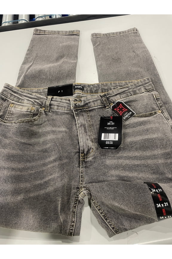 DENIM FLEX  ALWAYS STRETCH COMFORT STITCH SLIM FIT SIZE 34X31 - GRAY