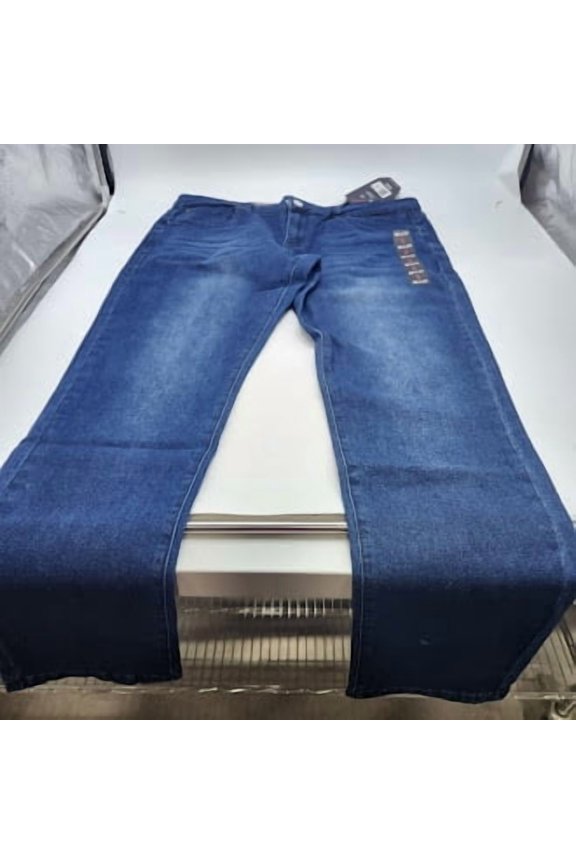 MEN'S 4-WAY STRETCH SLIM FIT STRAIGHT DARK WASH - SIZE 36X31 - INDIGO