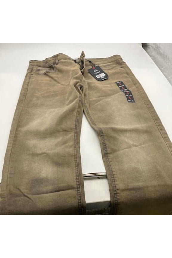MEN'S CASUAL FLEX STRETCH SLIM STRAIGHT JEANS - SIZE: MEN 36X31 - GRAY