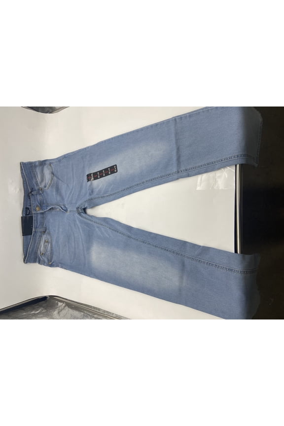 MENS DENIM STRETCH SLIM FIT FLEX JEANS - SIZE: 36X31 - LIGHT BLUE