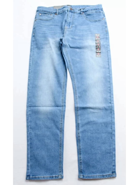 MEN'S FLEX STRETCH SLIM FIT STRAIGHT JEANS - MEN 34X31 - LIGHT BLUE