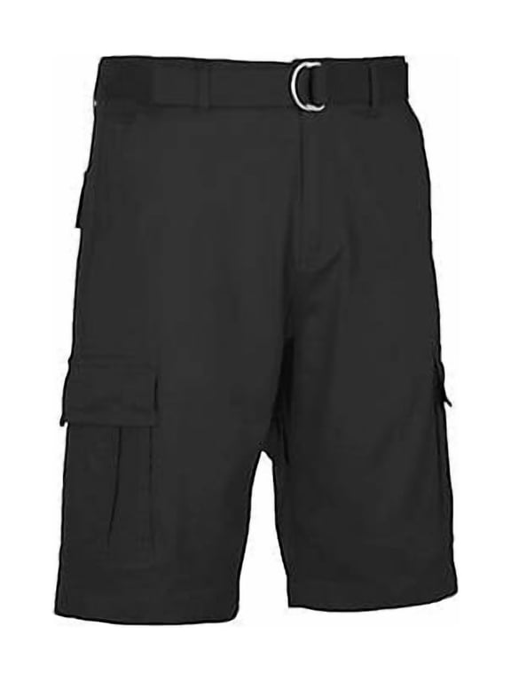 MEN'S MODERN FIT COTTON FLEX STRETCH CARGO SHORTS - SIZE: 32 - BLACK