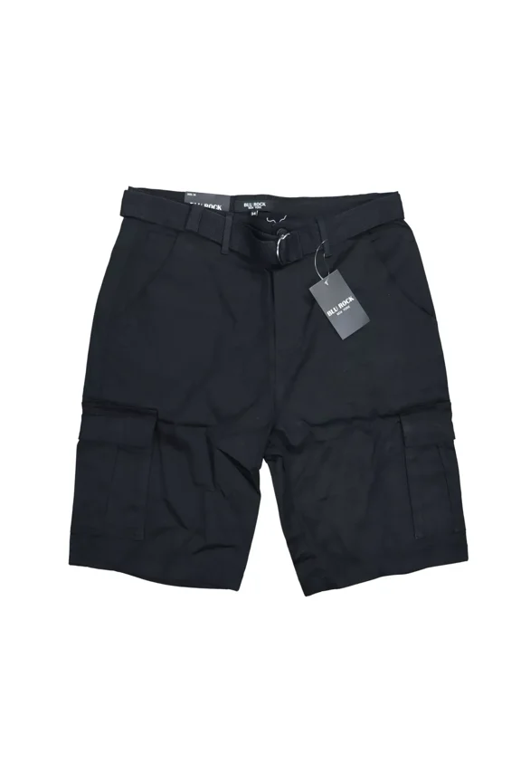 NEW YORK 10" INSEAM CARGO POCKET W/BELT INCLUDED SHORTS MEN 36 - BLACK