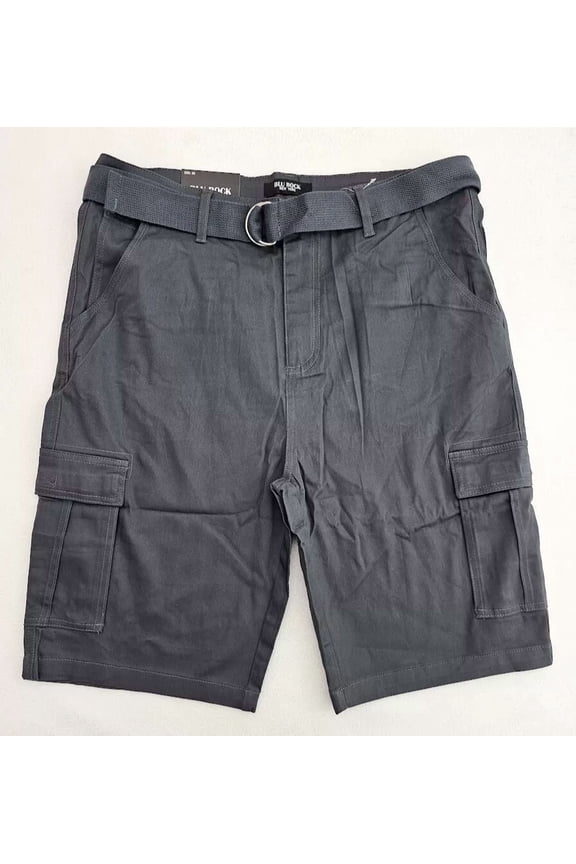 NEW YORK 10" INSEAM CARGO POCKET W/BELT INCLUDED SHORTS MEN 36 - GRAY