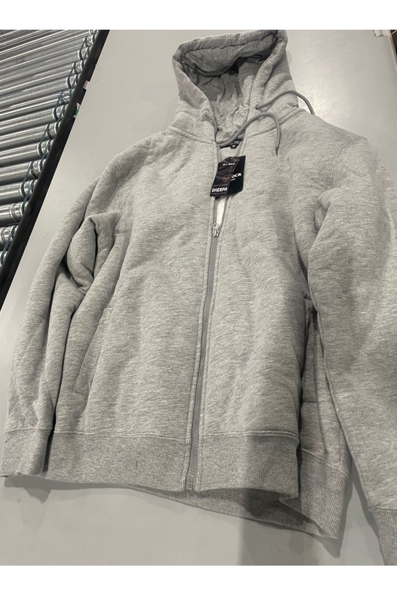 NEW YORK SOFT WARM SHERPA FLEECE LINING JACKET SIZE : M - HEATHER GRAY
