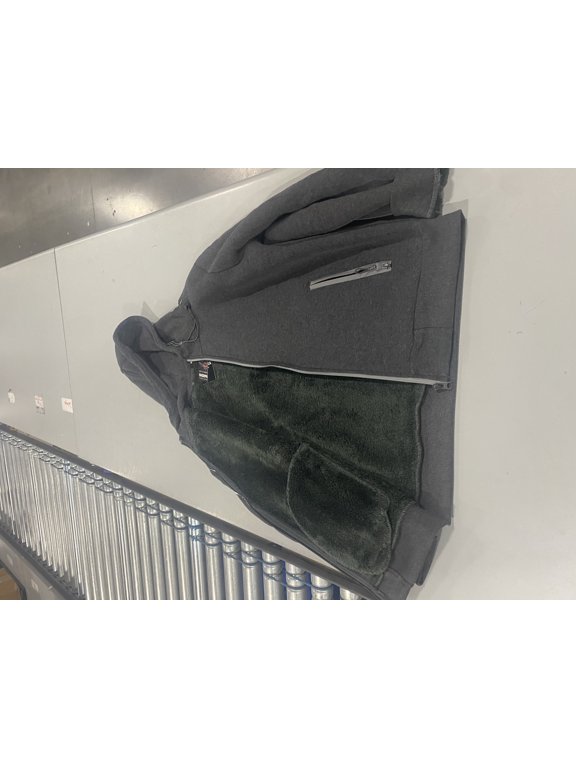 SOFT & WARM SHERPA FLEECE LINING ZIP - SIZE: MEN S - CHARCOAL