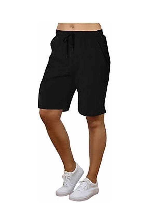 ROCK WOMENS LOOSE FIT TECH FLEECE PERFORMANCE SHORTS - SIZE L - BLACK