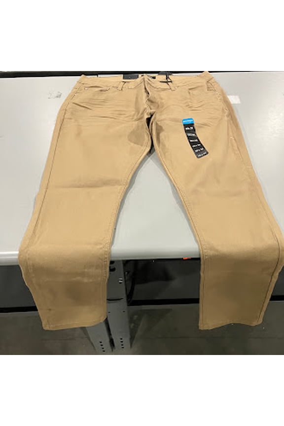 SLIM STRETCH STRAIGHT JEANS - SIZE: MEN 36X32 - KHAKI