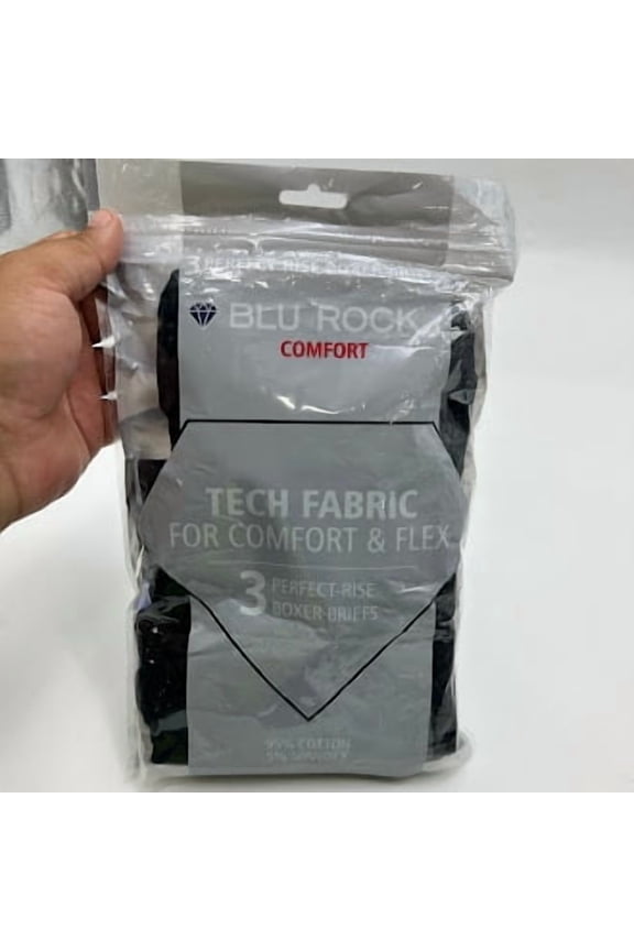 TECH FABRIC FLEX 3 PERFECT-RISE BOXER BRIEFS - SIZE: MEN M - BLACK