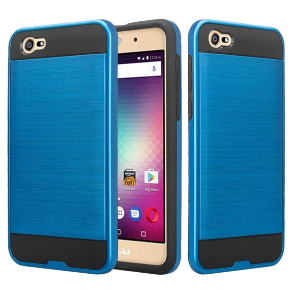 BLU Studio Selfie 3 Case, SOGA Shockproof Absorption Anti-Scratch Brush Texture Slim Armor Protector Cover Compatible for BLU Studio Selfie 3 G110Q Hybrid - Blue