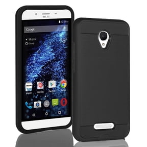 BLU Studio X8 HD case, {NFW} Tough Hybrid + Dual Layer Shockproof Drop Protection Metallic Brushed Case Cover for Studio X8 HD (S530)(Black)