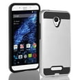 thumbnail image 1 of BLU Studio X8 HD case, {NFW} Tough Hybrid + Dual Layer Shockproof Drop Protection Metallic Brushed Case Cover for Studio X8 HD (S530)(VGX silver), 1 of 8