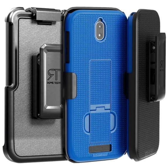 BLU View 2 Belt Clip Holster Phone Case - Blue/Black