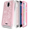 thumbnail image 1 of For BLU Wiko Ride Case, AT&T Radiant Core/Cricket Icon with Built-in Screen Protector, Nagebee Full-Body Protective Rugged Bumper Cover, Shockproof Durable Case (Pink Glitter), 1 of 5