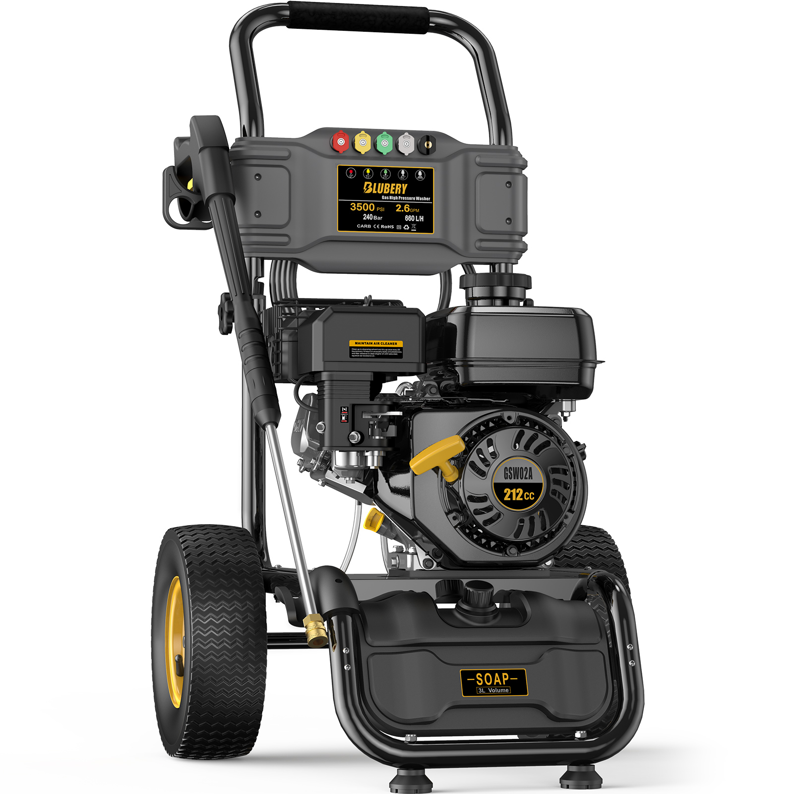 Black Max 3300 PSI Gas Pressure Washer, 212cc OHV Engine