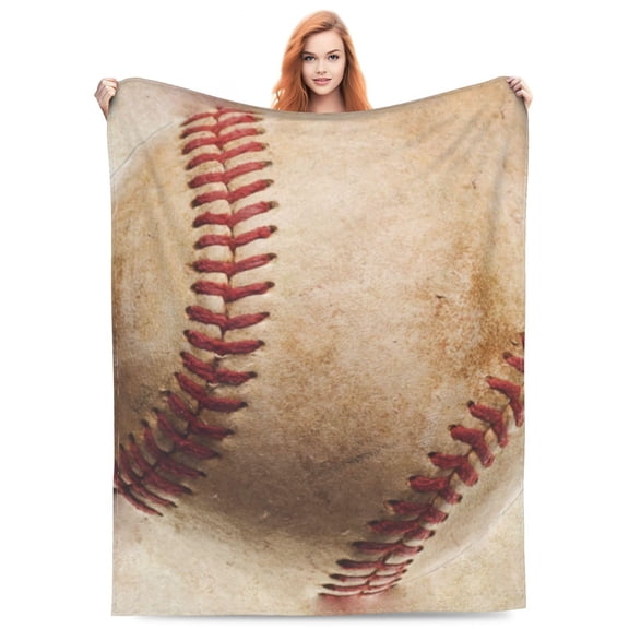 BLUBLU Fire Softball Flannel Fleece Throw Blanket Lightweight Cozy Plush 60x50