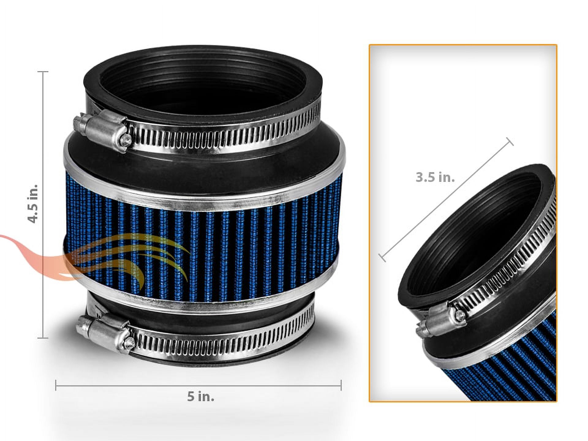 BLUE 3.5" Inches 89mm Cold Air Intake Bypass Valve Filter