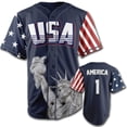 thumbnail image 1 of BLUE AMERICA #1 BASEBALL JERSEY, 1 of 5