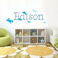 thumbnail image 1 of BLUE Airplane Font5 h12" Made-to-Order Baby Name Kid Room Nursery Wall Art Clear Vinyl décor Decal Sticker, 1 of 2
