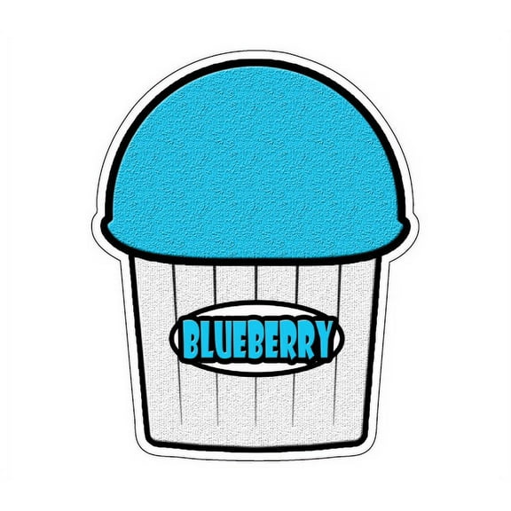 BLUE BERRY FLAVOR Italian Ice Decal shaved ice sticker cart