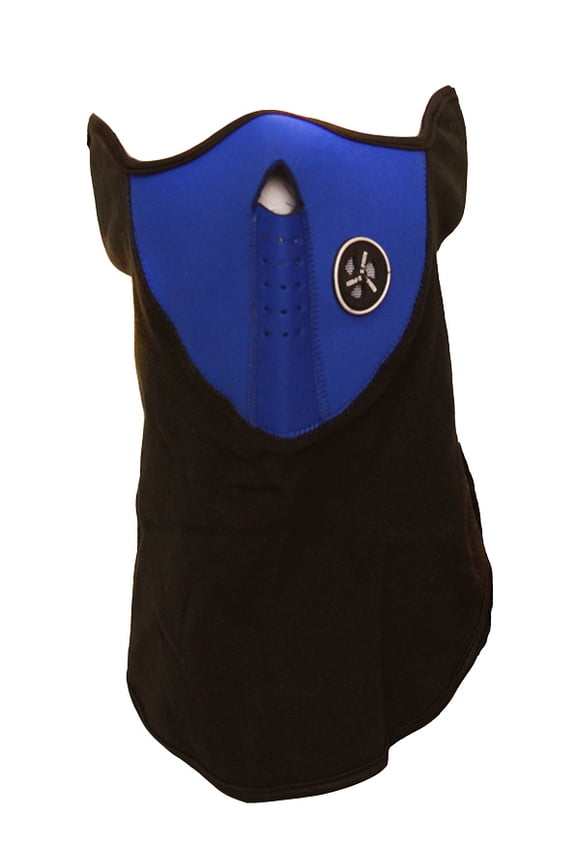 BLUE BLACK NEOPRENE FULL FACE MASK w NOSE/MOUTH VENT FAN DESIGN Made in Korea