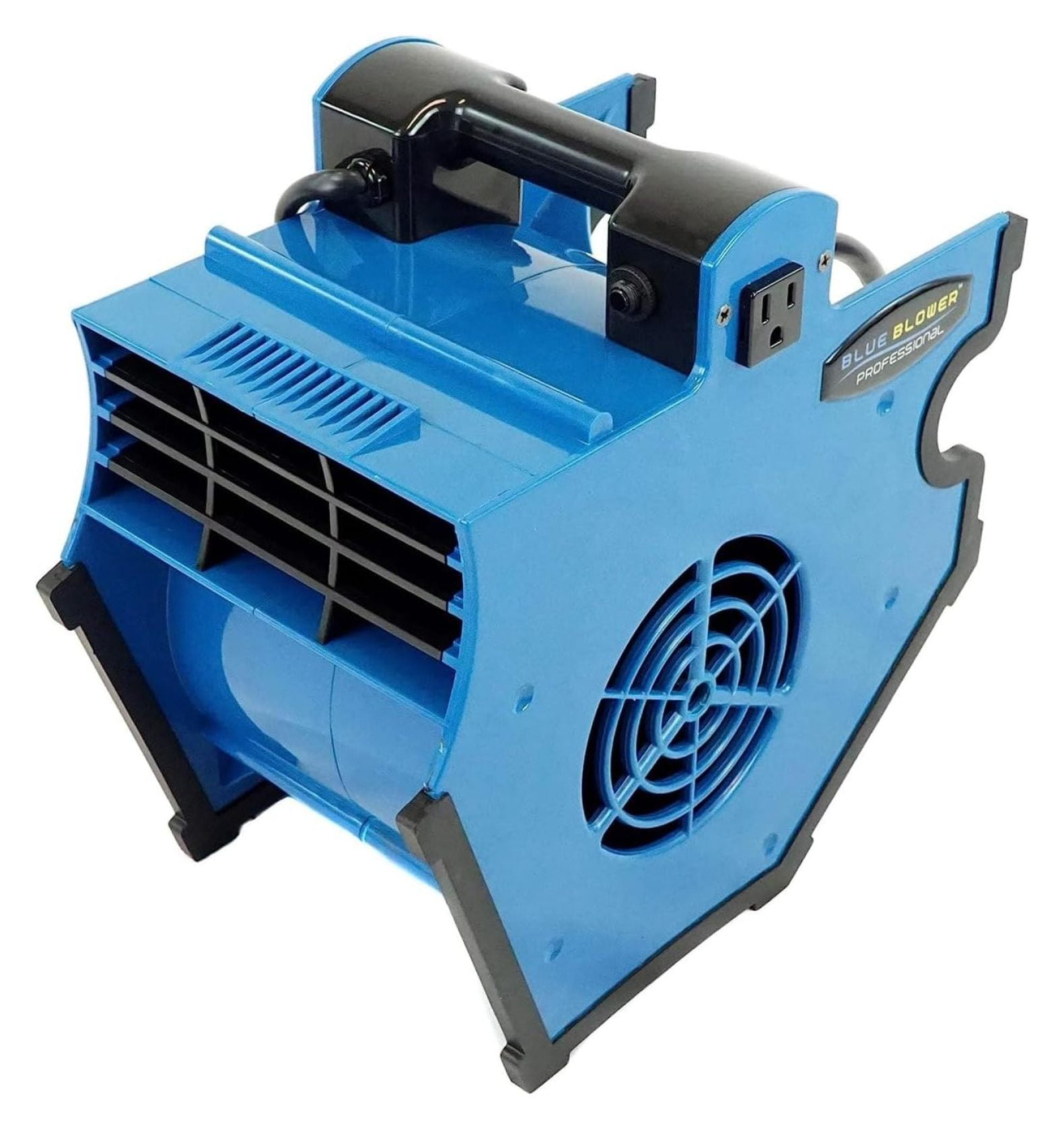 BLUE BLOWER 300 CFM 3 Speed with 2 built in outlets Adjustable Tilt Floor fan, Utility Blower, Floor Dryer for Cooling, Drying, Air Circulation, & Water Restoration
