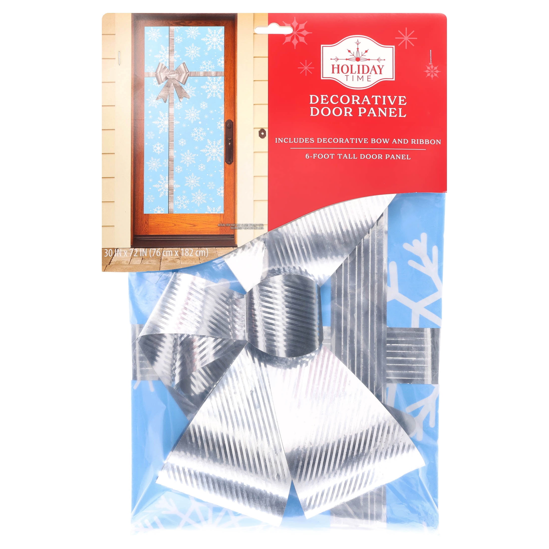 Snowflake Decorative Christmas Door Panel, Blue/White/Silver, 30" x 6', by Holiday Time