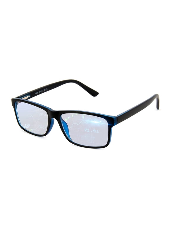 Blue Light Blocking Glasses for Screen Time, Computer Glasses for Adults, Black/Blue