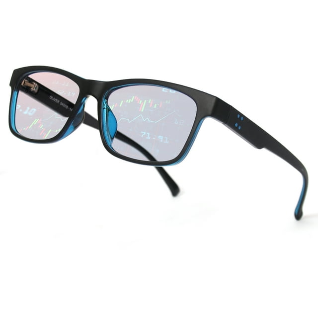 BLUE CUT Adult Blue Light Blocking Glasses for Screen Time, Black Blue