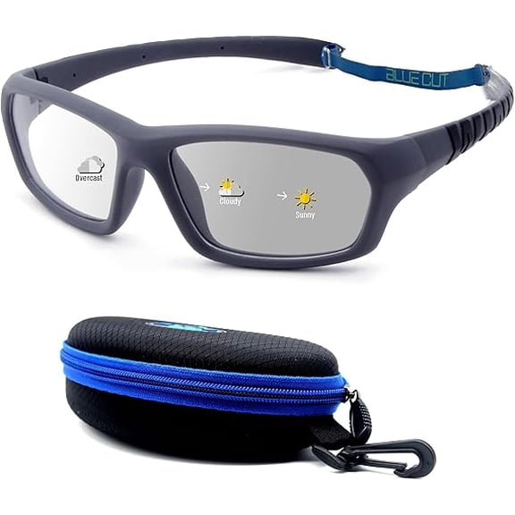 BLUE CUT Kids Sports Protection Goggles – Photochromic Safety Glasses for Children, Basketball, Baseball & Outdoor Sports