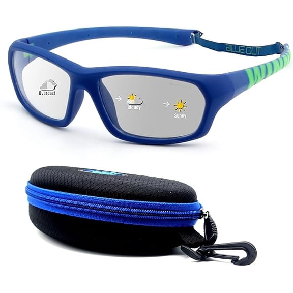 BLUE CUT Kids Sports Protection Goggles – Photochromic Safety Glasses for Children, Basketball, Baseball & Outdoor Sports