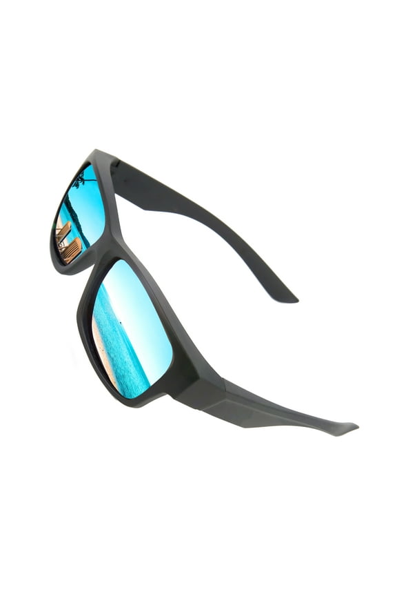 Polarized Sunglasses Unisex Solar Shield Fit over Glasses with Hard Eyeglass Case BlackBlue